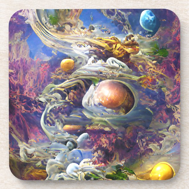 Lila Galaxy-Sonnensystem Getränkeuntersetzer (Vorderseite)