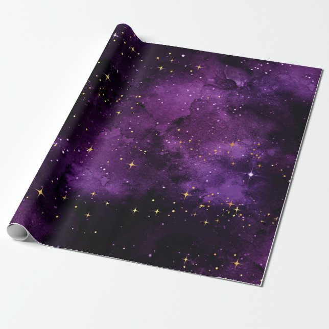 Lila Galaxy-Wrapping-Papier (1,8 m) Geschenkpapier (Ungerollt)