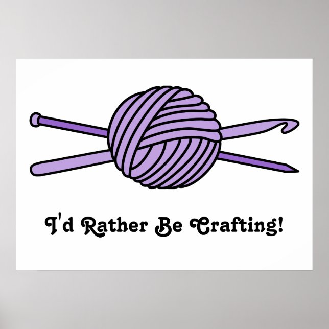 Lila Galle aus Garn (Strick & Crochet) Poster (Vorne)