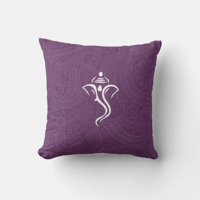 Lila Ganesha Pillow Kissen (Vorderseite)