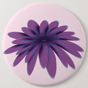 Lila Gänseblümchen-Blumenillustration Florale Bo Button