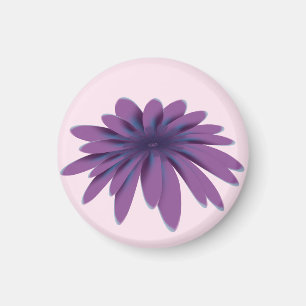 Lila Gänseblümchen-Blumenillustration Florale Bo Magnet