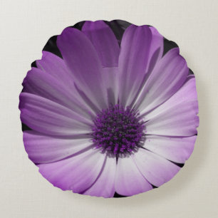 Lila Gänseblümchen-Blumenkissen Rundes Kissen