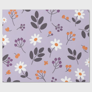 Lila Gänseblümchen-Blumenmuster - Nahtloses Botani Geschenkpapier