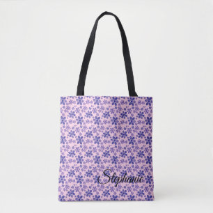 Lila Gänseblümchen mit rosa Hintergrund Tasche