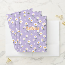 Lila Gänseblümchen Nahtloses Muster Taschenmappe