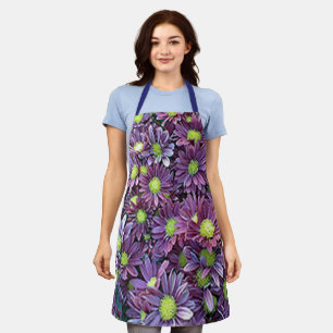 Lila Gänseblümchen-Schürze - Frauen Floral Bäcker  Schürze