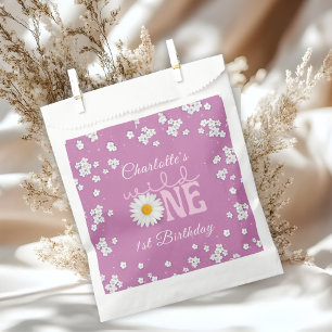 Lila Gänseblümchen Wilde Eins 1. Geburtstag  Geschenktütchen