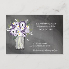 Lila Garden Chalkboard Mason Jar Floral | UAWG | RSVP Karte