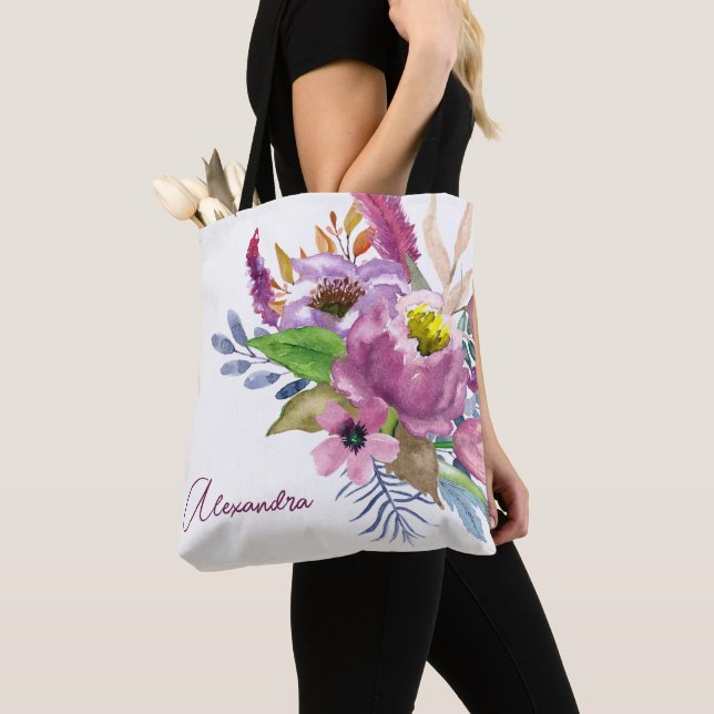 Lila Garden Floral Minimalistisch Custom Bridal Tasche (Von Nahem)