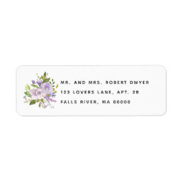 Lila Garden Rose Bouquet Einfache Adresse