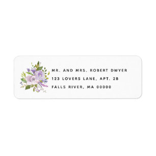 Lila Garden Rose Bouquet Einfache Adresse