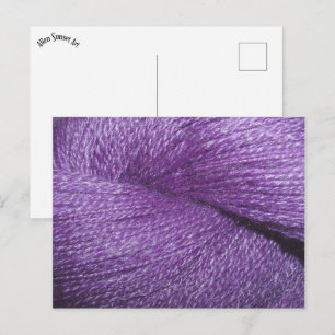 lila Garn Postkarte