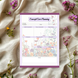 Lila Garten blühen - Planung der Konzepte Notizblock