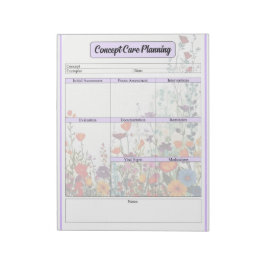 Lila Garten blühen - Planung der Konzepte Notizblock