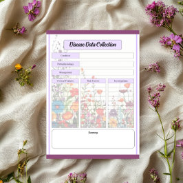 Lila Garten blühen - Sammlung von Krankheitsdaten Notizblock