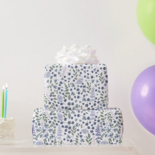 Lila Gartenblumen Geschenkpapier