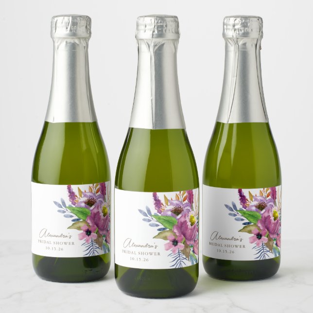 Lila Gartenflorale Minimalistische Dusche (Flaschen)