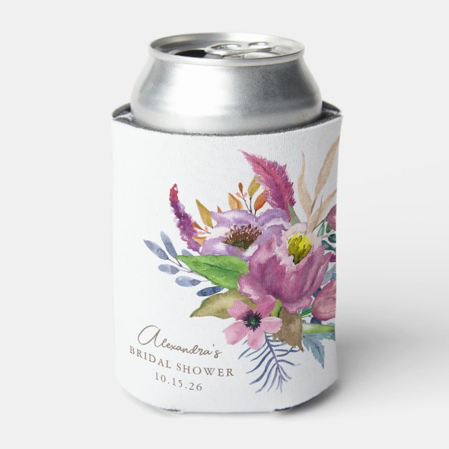 Lila Gartenflorale Minimalistische Dusche Dosenkühler (Kanne Vorderseite)