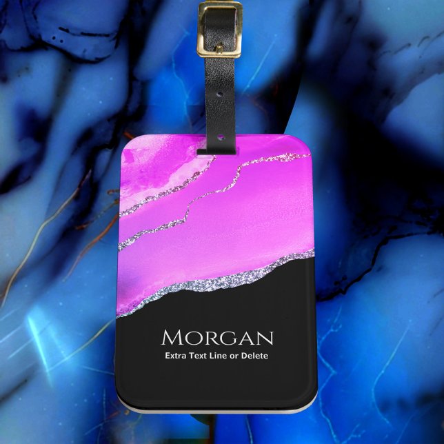 Lila Gate, Silver Glitzer, Name und Text auf Schwa Gepäckanhänger (Von Creator hochgeladen)