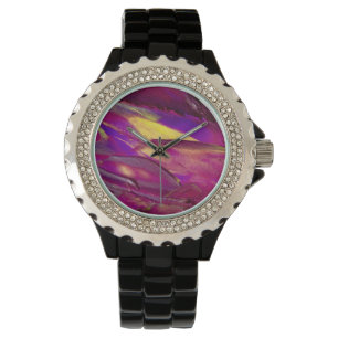 Lila Gebirgskunst-Uhr Armbanduhr