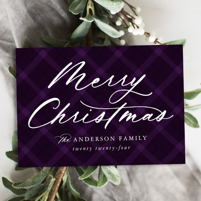 Lila gebürstet Kariert Frohe Weihnachten Non-Foto (Von Creator hochgeladen)