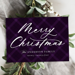 Lila gebürsteter Karo Frohe Weihnachten Nicht-Foto
