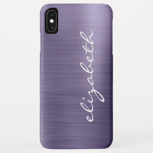 Lila gebürstetes Metall personalisierte Schrift Case-Mate iPhone Hülle