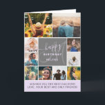 Lila Geburtstag 10 Foto Collage Grid Monogramm Karte<br><div class="desc">Moderner,  lila Lavendel-10-Foto-Collage Raster mit lila und grau bearbeitbaren Farben und moderner Typografie,  fügen Sie Ihr Monogramm.</div>