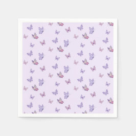 Lila Geburtstag der Schmetterlingsfrau Serviette