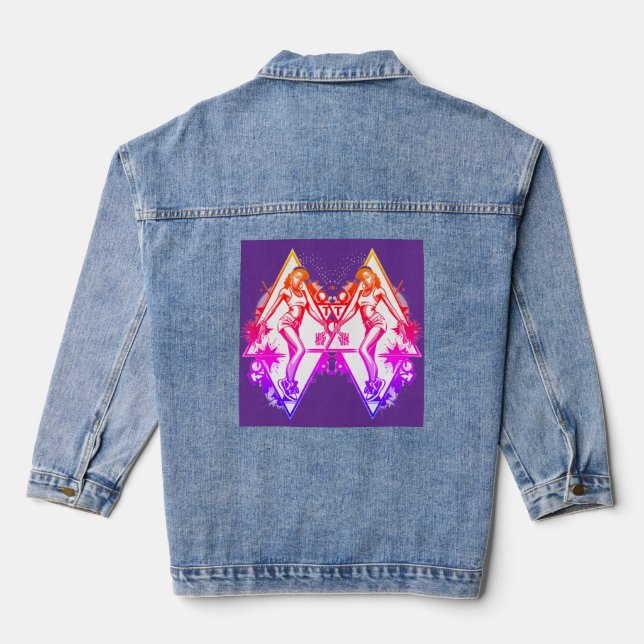 Lila Gedreht T&T-Angesagt Jeansjacke (Rückseite)