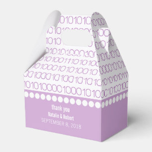 Lila Geek Chic Binary Code Begünstigungsboxen Geschenkschachtel