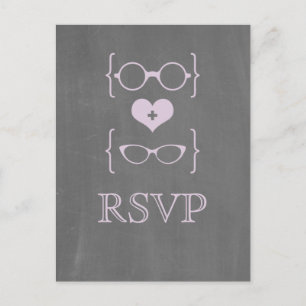 Lila Geeky Glasses Chalkboard UAWG Postkarte
