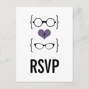 Lila Geeky Glasses UAWG Postcard Einladungspostkarte