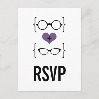 Lila Geeky Glasses UAWG Postcard Einladungspostkarte