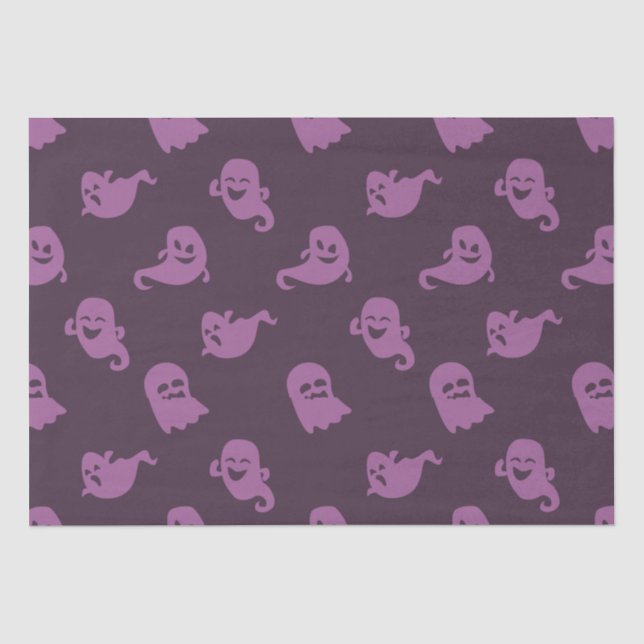 Lila Geister Dunkles Lila Halloween Seidenpapier (Vorderseite)
