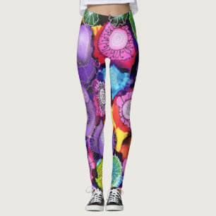 Lila Gekritzel-Leggings Leggings