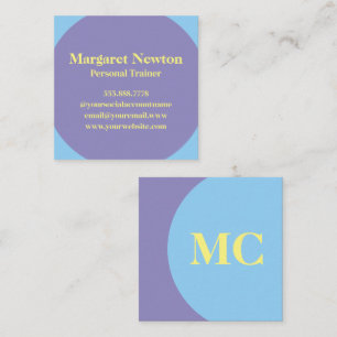 Lila, Gelb & Blauer Personal Trainer Quadratische Visitenkarte