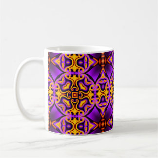 Lila-Gelb-Gemustert-Kaffee-Tasse Kaffeetasse