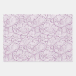 Lila-gelb-graues Marmormuster Elegant Geschenkpapier Set