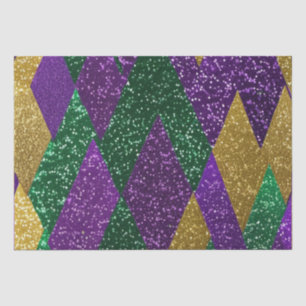 Lila Gelb Grün Mardi Gras Glitter-Muster Seidenpapier