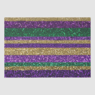 Lila Gelb Grün Mardi Gras Glittermuster Seidenpapier