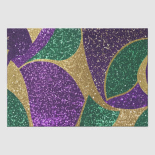 Lila Gelb Grün Mardi Gras Glittermuster Seidenpapier