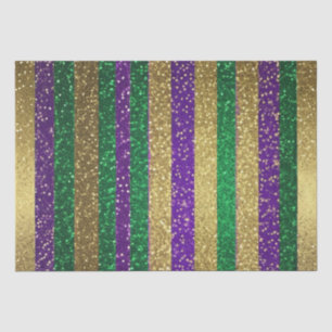 Lila Gelb Grün Mardi Gras Glittermuster Seidenpapier