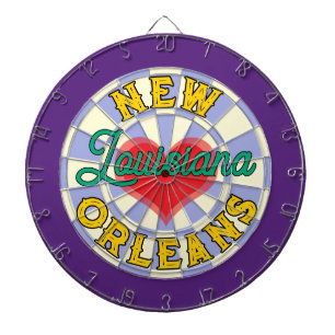 Lila Gelb Grün NEW ORLEANS bearbeitbarer Text Dartscheibe