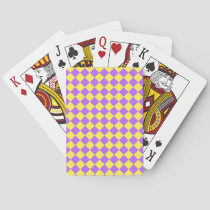 Lila Gelb Karo Diamantmuster  Spielkarten