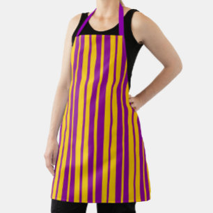 Lila Gelb Stylisches Streifenmuster Design Schürze