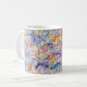 Lila Gelbe Blaue Schmetterlinge Kaffeetasse