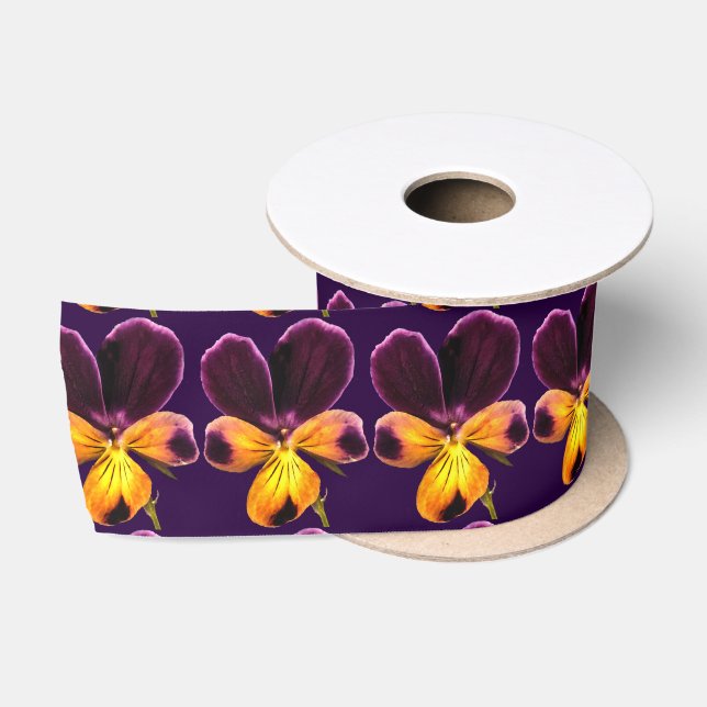 Lila-gelbe Blume-Satinband Satinband (Spule)