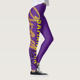 Lila Gelbe Goldfolie Grad Jahr Chic Leggings